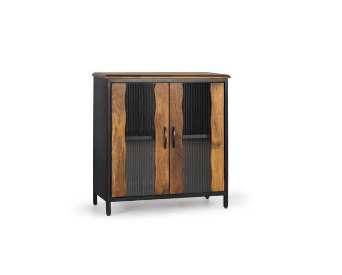 GINER Y COLOMER Aparador de madera de mango y metal negro
